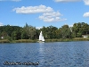 Jezioro Strażym od strony siedziby Brodnickiego Parku Krajobrazowego